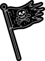 icône de dessin animé dessin d'un drapeau de pirates vecteur