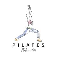 pilates assis pose logo icône symbole un exercice de yoga apaisant qui déplace tout le corps vecteur