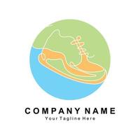 conception de logo de chaussure de baskets, illustration vectorielle de chaussures tendance pour les jeunes, concept funky simple vecteur