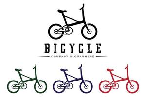 vecteur d'icône de logo de vélo, véhicule pour le sport, la course, décontracté, descente, modèle rétro
