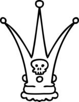 dessin au trait décalé dessin animé couronne de la mort vecteur