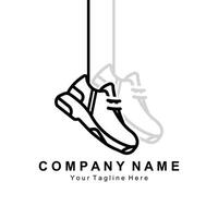 conception de logo de chaussure de baskets, illustration vectorielle de chaussures tendance pour les jeunes, concept funky simple vecteur