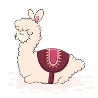 lama de dessin animé mignon vecteur