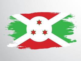 drapeau burundi peint au pinceau vecteur