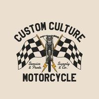 style vintage dessiné à la main de badge logo moto et garage vecteur