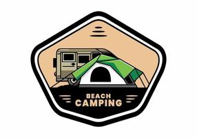 van voiture et conception d'illustration de tente de camping vecteur