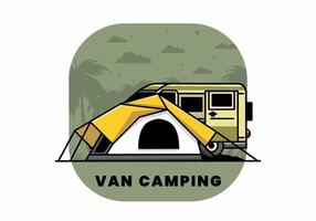 van voiture et conception d'illustration de tente de camping vecteur