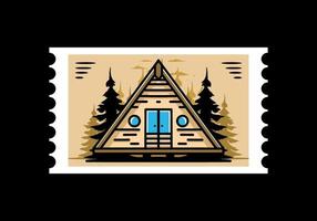 conception d'illustration de cabine en bois triangle vecteur