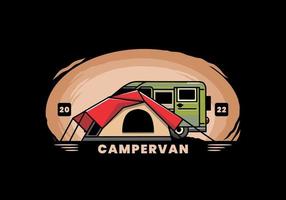 van voiture et conception d'illustration de tente de camping vecteur