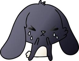 dessin animé dégradé de lapin triste kawaii mignon vecteur