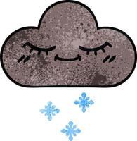 rétro grunge texture dessin animé orage neige nuage vecteur
