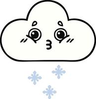 nuage de neige dessin animé mignon vecteur