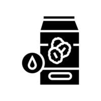 illustration vectorielle d'icône de glyphe de paquet d'avoine de lait vecteur