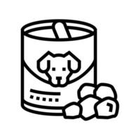 nourriture en conserve pour illustration vectorielle d'icône de ligne de chien vecteur