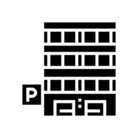 parking bâtiment glyphe icône illustration vectorielle vecteur