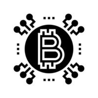 crypto-monnaie ico glyphe icône illustration vectorielle vecteur