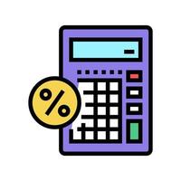calcul du pourcentage de prêt couleur icône illustration vectorielle vecteur