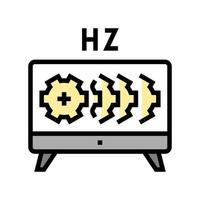 paramètres hz et illustration vectorielle de l'icône de couleur du moniteur de test vecteur