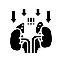 insuffisance surrénalienne endocrinologie glyphe icône illustration vectorielle vecteur