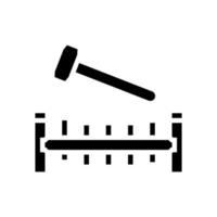 martèlement banc glyphe icône illustration vectorielle vecteur