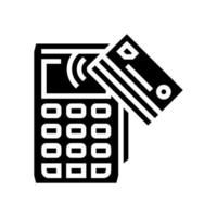 illustration vectorielle d'icône de glyphe de terminal de paiement sans contact de carte vecteur