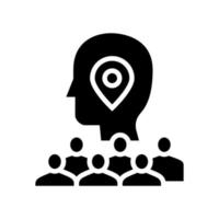 recherche de client potentiel service de crowdsourcing glyphe icône illustration vectorielle vecteur