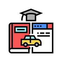 illustration vectorielle d'icône de couleur de matériel pédagogique de conduite vecteur