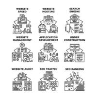 hébergement de site web définir des illustrations vectorielles d'icônes vecteur