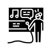 karaoké loisirs glyphe icône illustration vectorielle vecteur