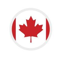 icône vectorielle ronde, drapeau national du pays canada. vecteur