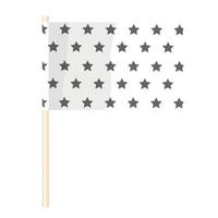 drapeau blanc avec des étoiles sur un mât en bois. vecteur