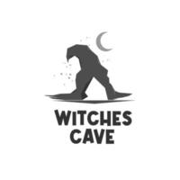 illustration abstraite d'une grotte en forme de chapeau de sorcière vecteur