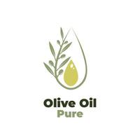 logo d'illustration d'huile d'olive pure vecteur