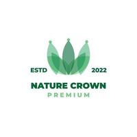 logo d'illustration de couronne verte naturelle avec des couleurs qui se chevauchent vecteur