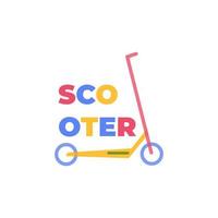 logo d'illustration de scooter électrique aux couleurs gaies vecteur