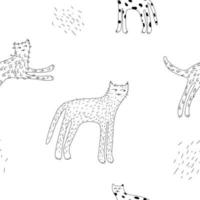 chat marrant. beau doodle de chats de fond silencieux, superbe design à toutes fins. vecteur