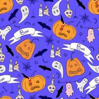 motif joyeux sans soudure de vecteur pour halloween dans un style doodle.