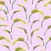 feuilles de bananier vert dans un style magnifique sur fond rose. vecteur