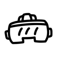vue de face de lunettes de réalité virtuelle illustration vectorielle de modèle de contour de doodle dessiné à la main vecteur