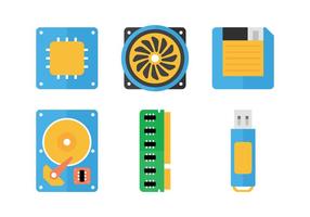 Icônes plates du processeur vecteur
