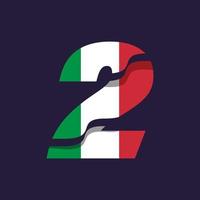 drapeau numérique italien 2 vecteur