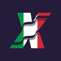 drapeau alphabet italie x vecteur