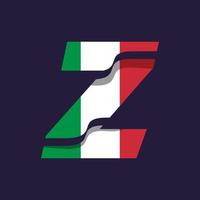 italie alphabet drapeau z vecteur