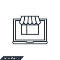 illustration vectorielle de boutique en ligne icône logo. modèle de symbole d'achat en ligne pour la collection de conception graphique et web vecteur