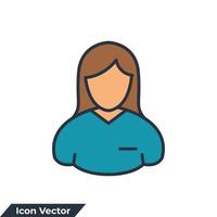 icône d'assistance logo illustration vectorielle. modèle de symbole de femme d'affaires pour la collection de conception graphique et web vecteur