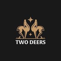 logo de deux cerfs vecteur