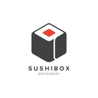 logo de la boîte à sushis vecteur