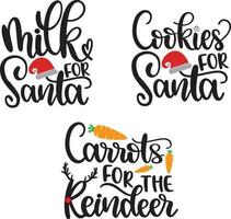 biscuits de noël, lait, carottes fichier vectoriel de noël