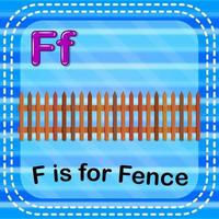 flashcard lettre f est pour la clôture vecteur