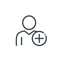 Ajouter une icône d'utilisateur isolée sur fond blanc. ajouter un symbole d'amitié pour les applications Web et mobiles. vecteur